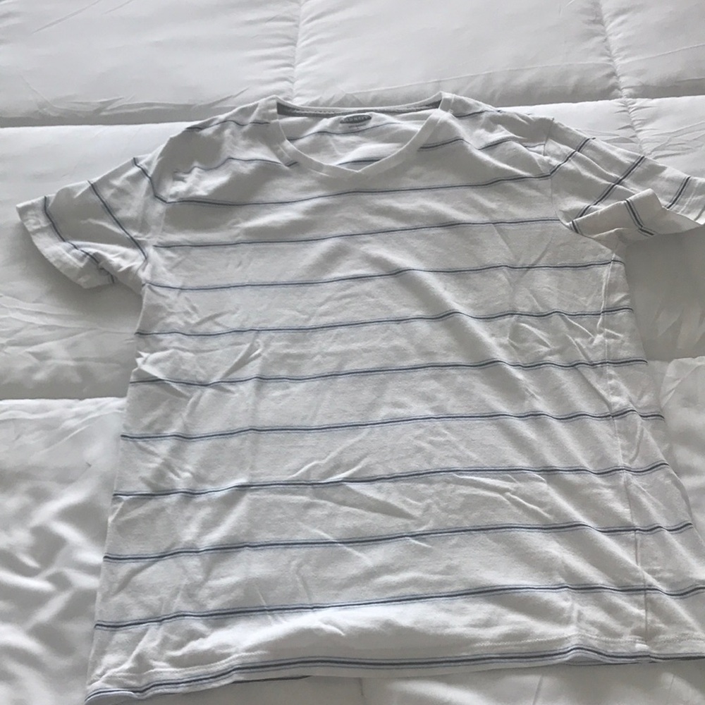 White striped(blue/black) shirt
